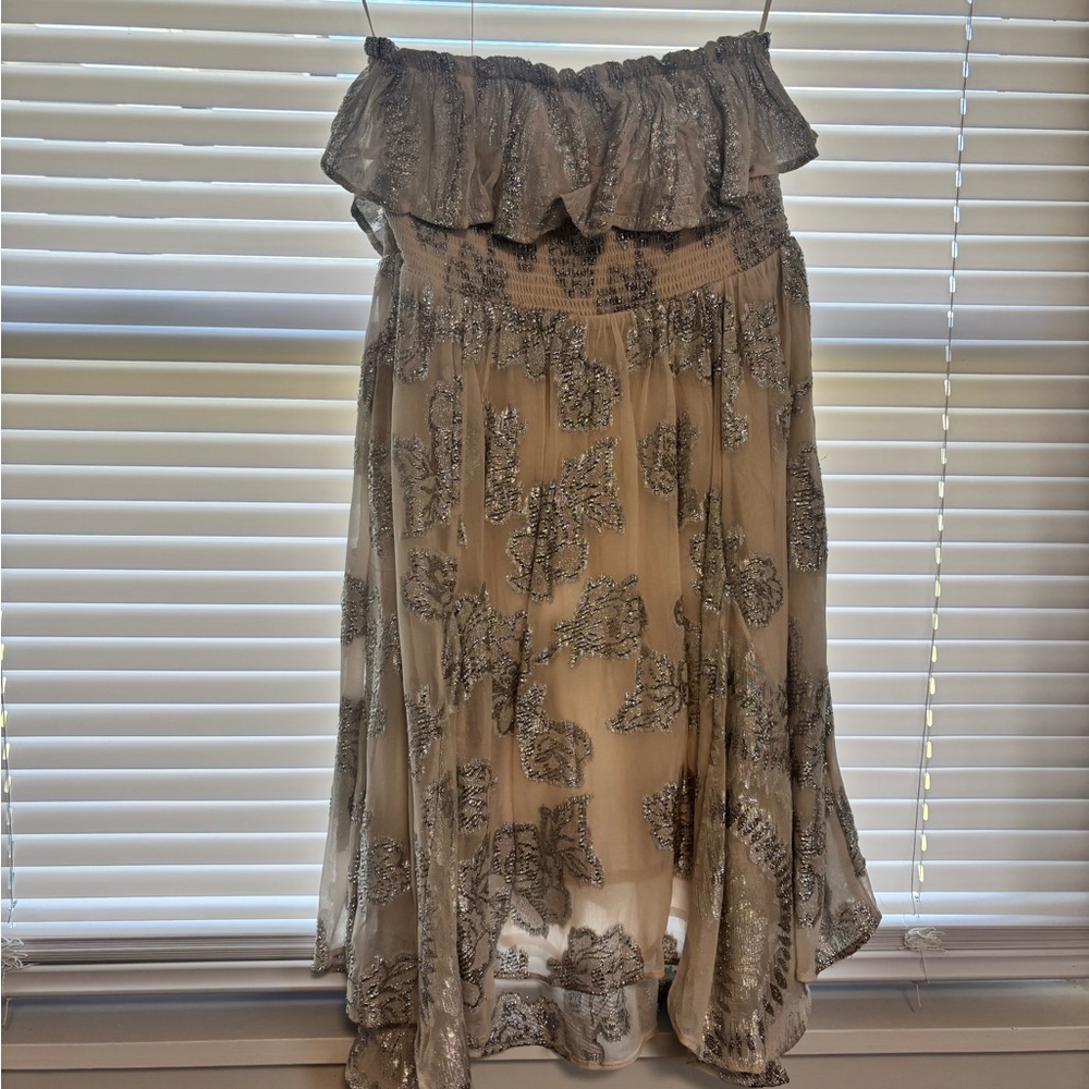 Free People Strapless Dress with Silver Accents